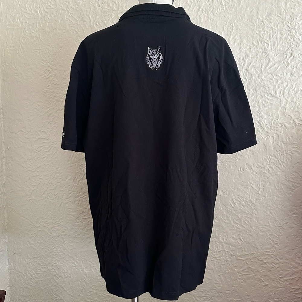 Hades Counterpart Polo Shirt Black Double Collar Silver Embroidered Logo NWT L - Picture 6 of 11